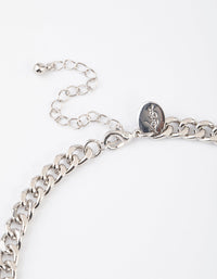 Rhodium Classic Curb Chain Necklace - link has visual effect only