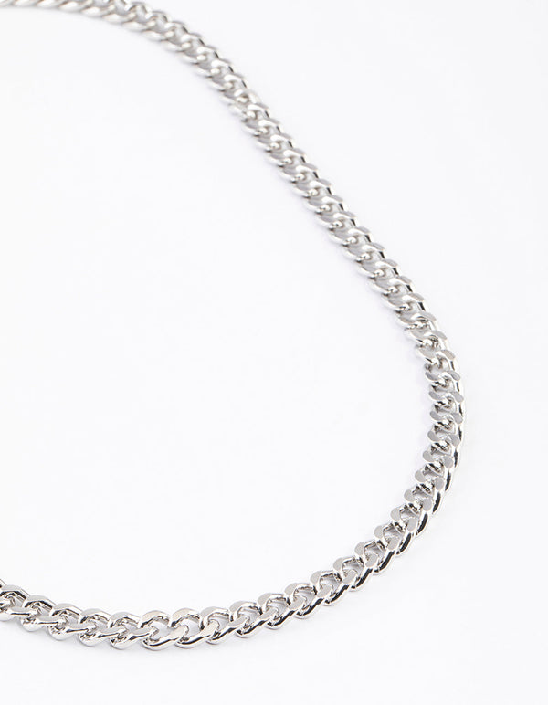 Rhodium Classic Curb Chain Necklace