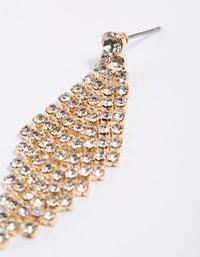 Gold Tier Diamante Drop Earrings - link has visual effect only