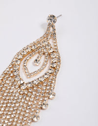 Gold Statement Cupchain Tassel Earrings - link has visual effect only