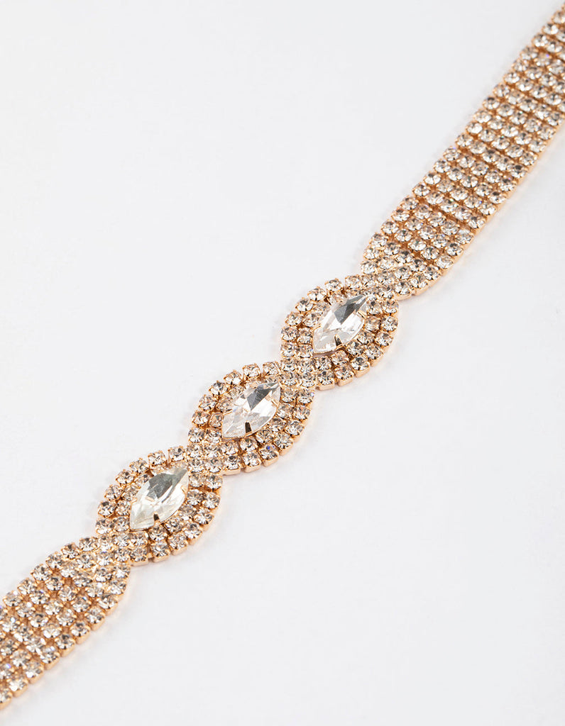 Gold Marquise Bling Bracelet
