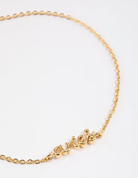 Gold Plated Aries Script Bracelet - link has visual effect only