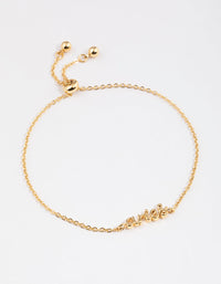Gold Plated Aries Script Bracelet - link has visual effect only