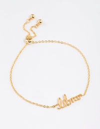 Gold Plated Libra Script Bracelet - link has visual effect only