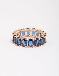Gold Oval Stone Band Ring - link has visual effect only