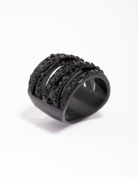 Black Coated Layered Band Ring - link has visual effect only