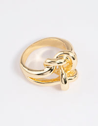 Gold Plated Double Knot Ring - link has visual effect only