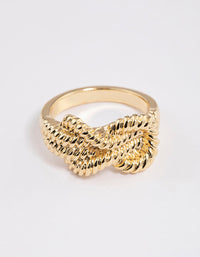 Gold Plated Rope Knot Ring - link has visual effect only