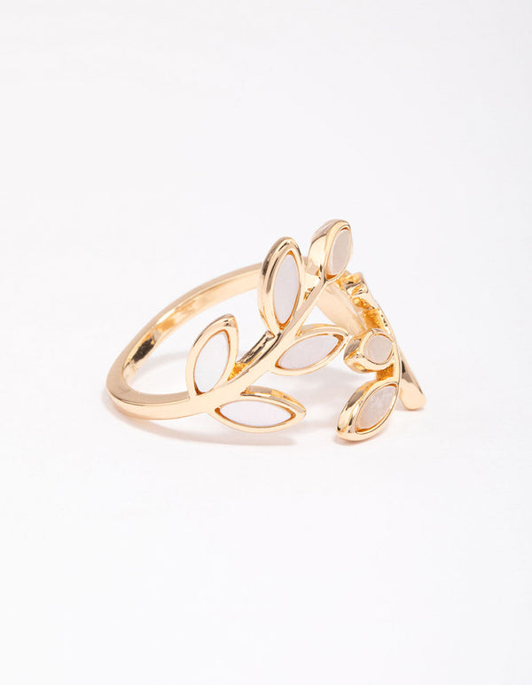 Gold Cats Eye Laurel Ring