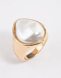 Gold Irregular Pearl Ring - link has visual effect only