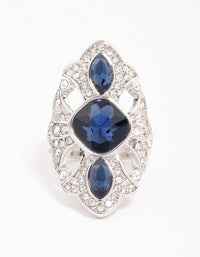 Rhodium Regal Elongated Ring - link has visual effect only