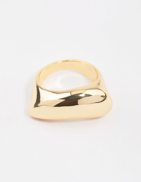 Gold Plated Moon Scoop Ring