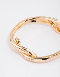 Gold Knotted Interlaced Hing Bangle - link has visual effect only