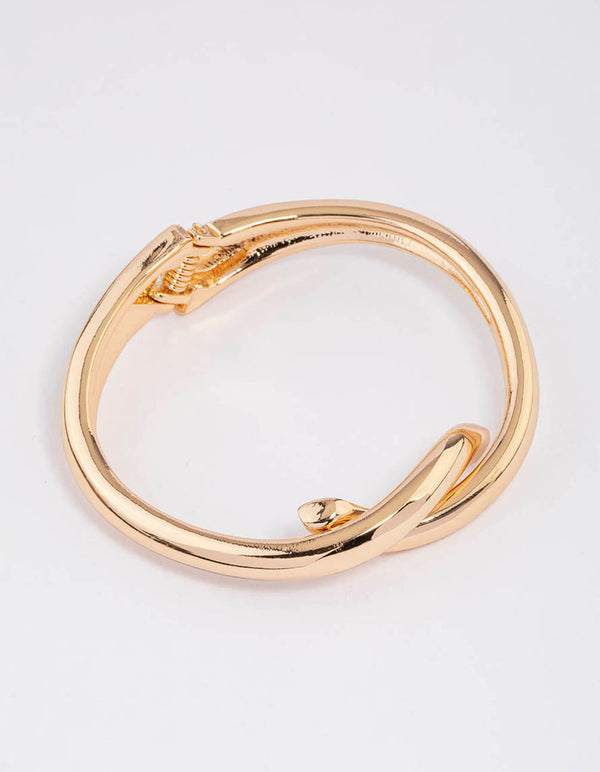 Gold Knotted Interlaced Hing Bangle