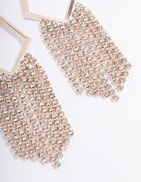 Rose Gold Diamante Diamond Tassel Earrings - link has visual effect only