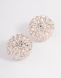 Rose Gold Pave Dome Ball Stud Earrings - link has visual effect only