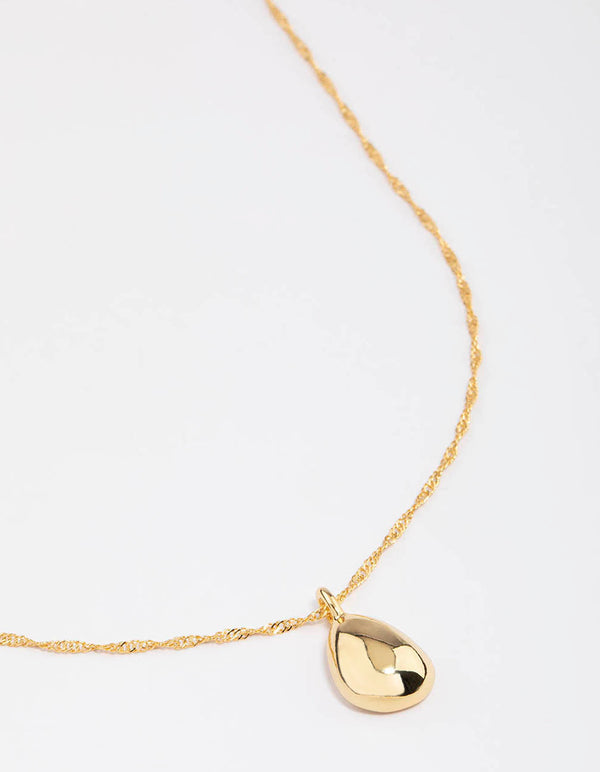 Gold Plated Dainty Drop Twisted Necklace