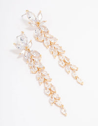 Gold Graduating Cubic Zirconia Drop Earrings - link has visual effect only