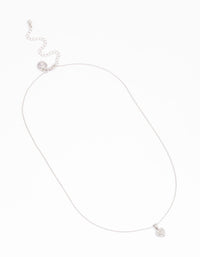 Silver Diamante Mini Heart Pendant Necklace - link has visual effect only