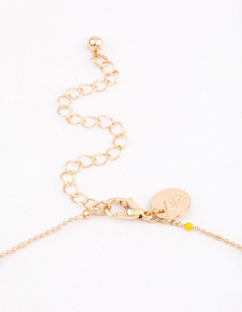 Gold Mini Ball Chain Mixed Bead Necklace