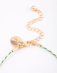 Gold Fan Rope Mixed Charm Bracelet - link has visual effect only