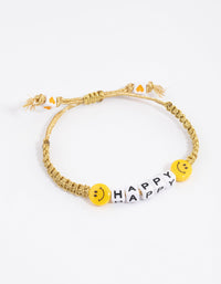 Fabric Happy Smiley Face Bracelet - link has visual effect only