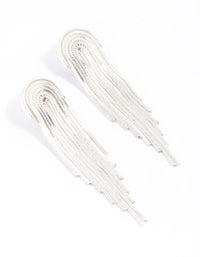 Silver Plated Brass Box Chain Drape Drop Earrings - link has visual effect only