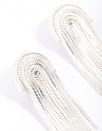 Silver Plated Brass Box Chain Drape Drop Earrings - link has visual effect only