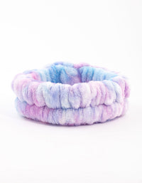 Tie Dye Blue & Purple Fluffy Headband - link has visual effect only