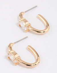 Gold Diamante Oval Hoop Earrings & Polishing Set - link has visual effect only