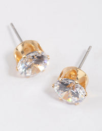Gold Statement Diamante Stud Earrings & Polishing Set - link has visual effect only