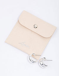 Silver Rounded Edge Hoop Earrings & Polishing Set - link has visual effect only
