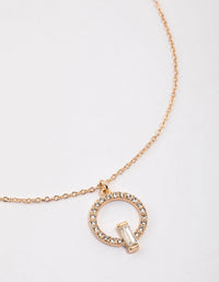 Gold Open Circle Baguette Necklace & Polishing Set - link has visual effect only