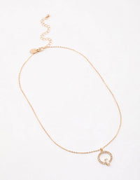 Gold Open Circle Baguette Necklace & Polishing Set - link has visual effect only