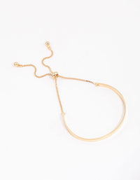 Gold Simple Solid Bangle Toggle Bangle - link has visual effect only
