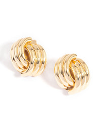 Gold Plated Knotted Stud Earrings - link has visual effect only