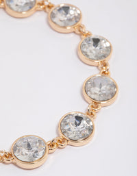Gold Round Diamante Stone Bracelet - link has visual effect only
