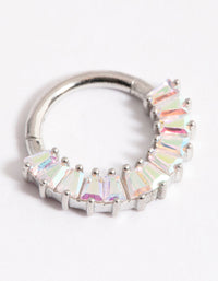 Surgical Steel Baguette Stone Clicker Ring - link has visual effect only