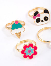 Kids Panda & Flower Ring 6-Pack - link has visual effect only