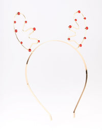 Gold & Reindeer Diamante Headband - link has visual effect only