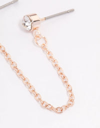 Rose Gold Dainty Butterfly Chain Earrings - link has visual effect only