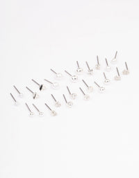 Silver Classic Pearl & Stone Earring 12-Pack - link has visual effect only