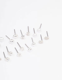 Silver Classic Pearl & Stone Earring 12-Pack - link has visual effect only