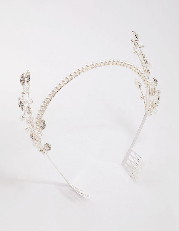Silver Pearl & Diamante Headband