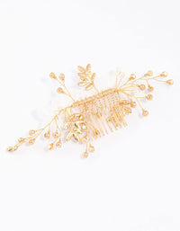 Gold Flower Diamante & Pearl Hair Comb - link has visual effect only