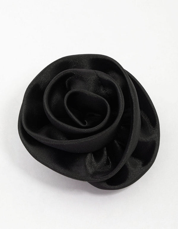 Black Elegant Rose Hair Clip