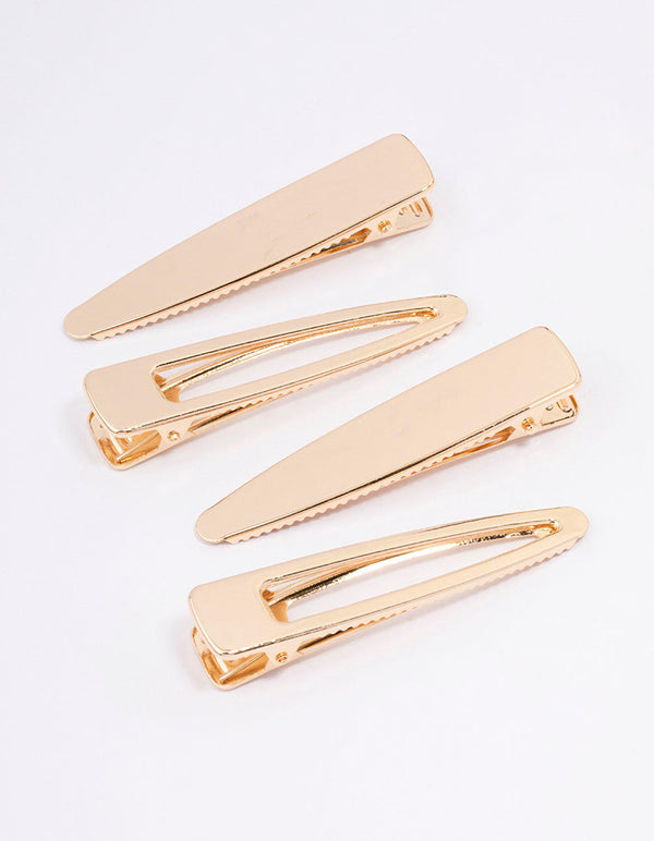 Gold Long Simple Hair Clips 4-Pack - Lovisa, Clip - valleyresorts