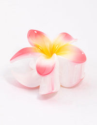 Pink Frangipani Hair Claw Clip - link has visual effect only