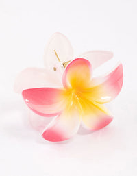 Pink Frangipani Hair Claw Clip - link has visual effect only