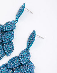 Blue Diamante Multi Leaf Drop Earrings - link has visual effect only